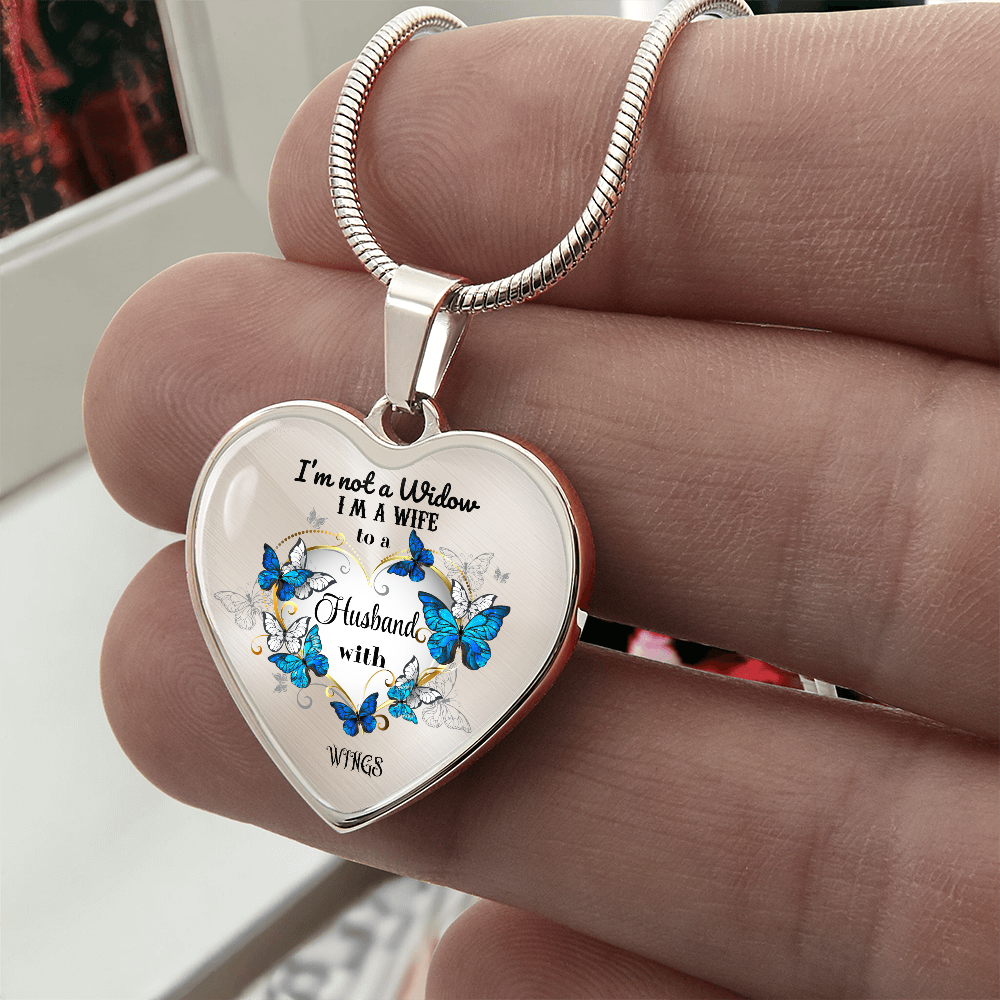Luxury Heart Pendant Necklace – Tribute to Your Beloved Husband | Angel Memory Jewelry & In Loving Memory Gift by ShineOn Fulfillment