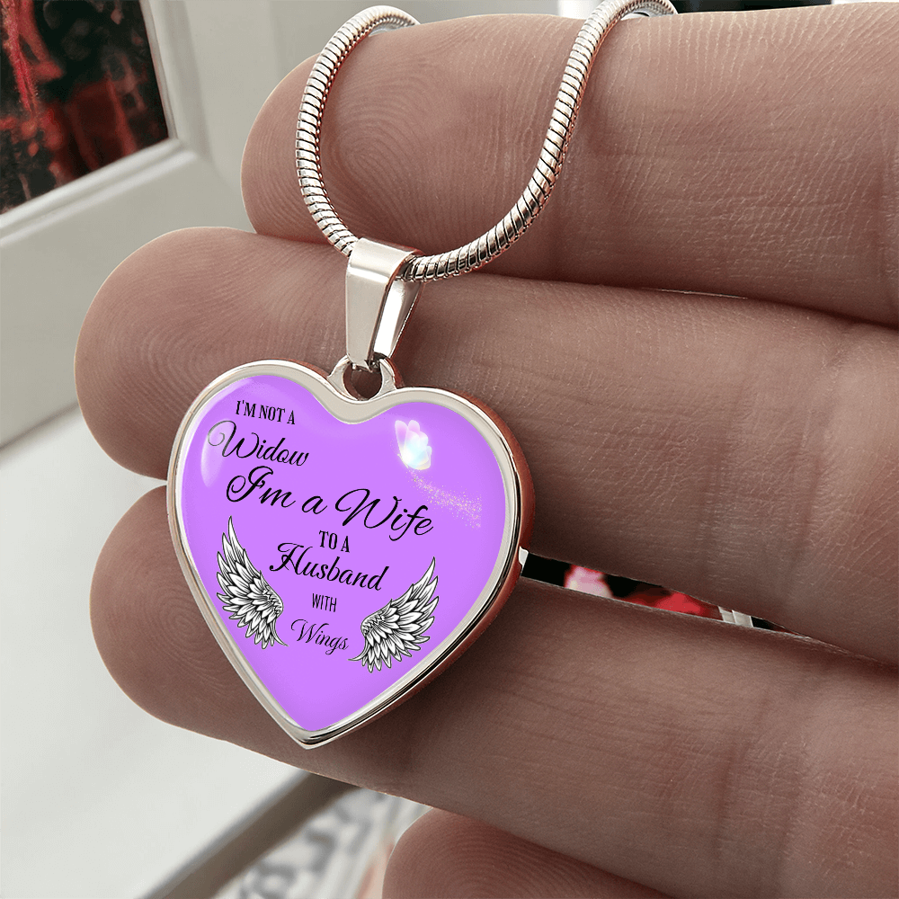 Luxury Graphic Heart Necklace " I'm not a Widow..."