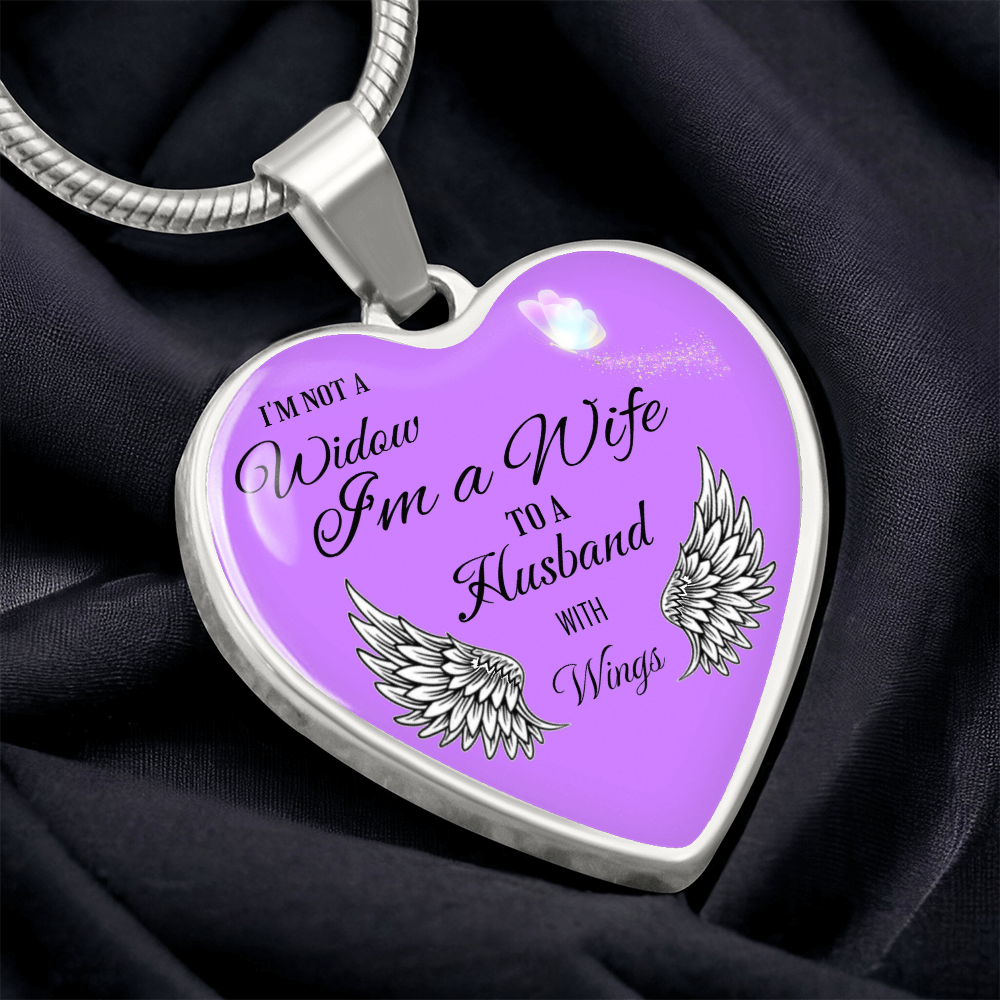 Luxury Graphic Heart Necklace " I'm not a Widow..."