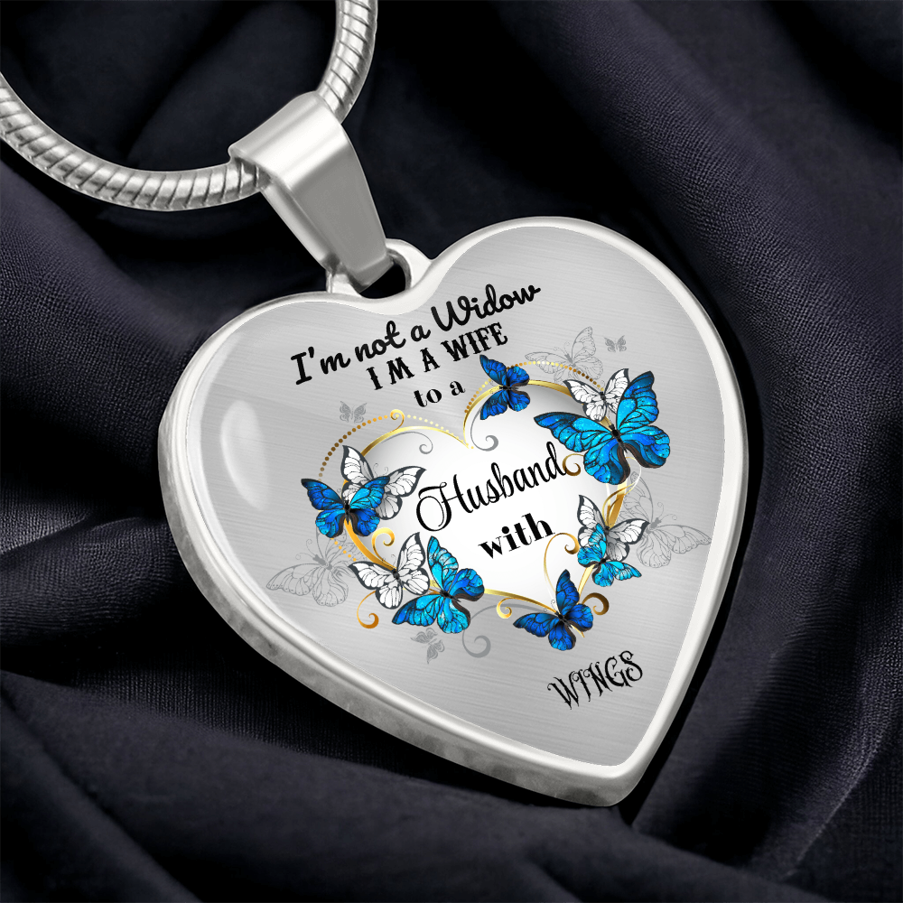 Luxury Heart Pendant Necklace – Tribute to Your Beloved Husband | Angel Memory Jewelry & In Loving Memory Gift by ShineOn Fulfillment