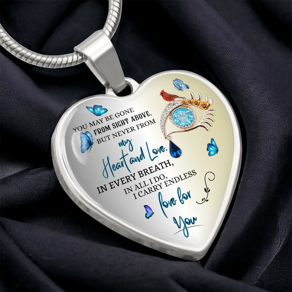 Luxury Heart Necklace, Husband Memorial Jewelry for Wife, Personalized Remembrance Gift, Forever Love Pendant