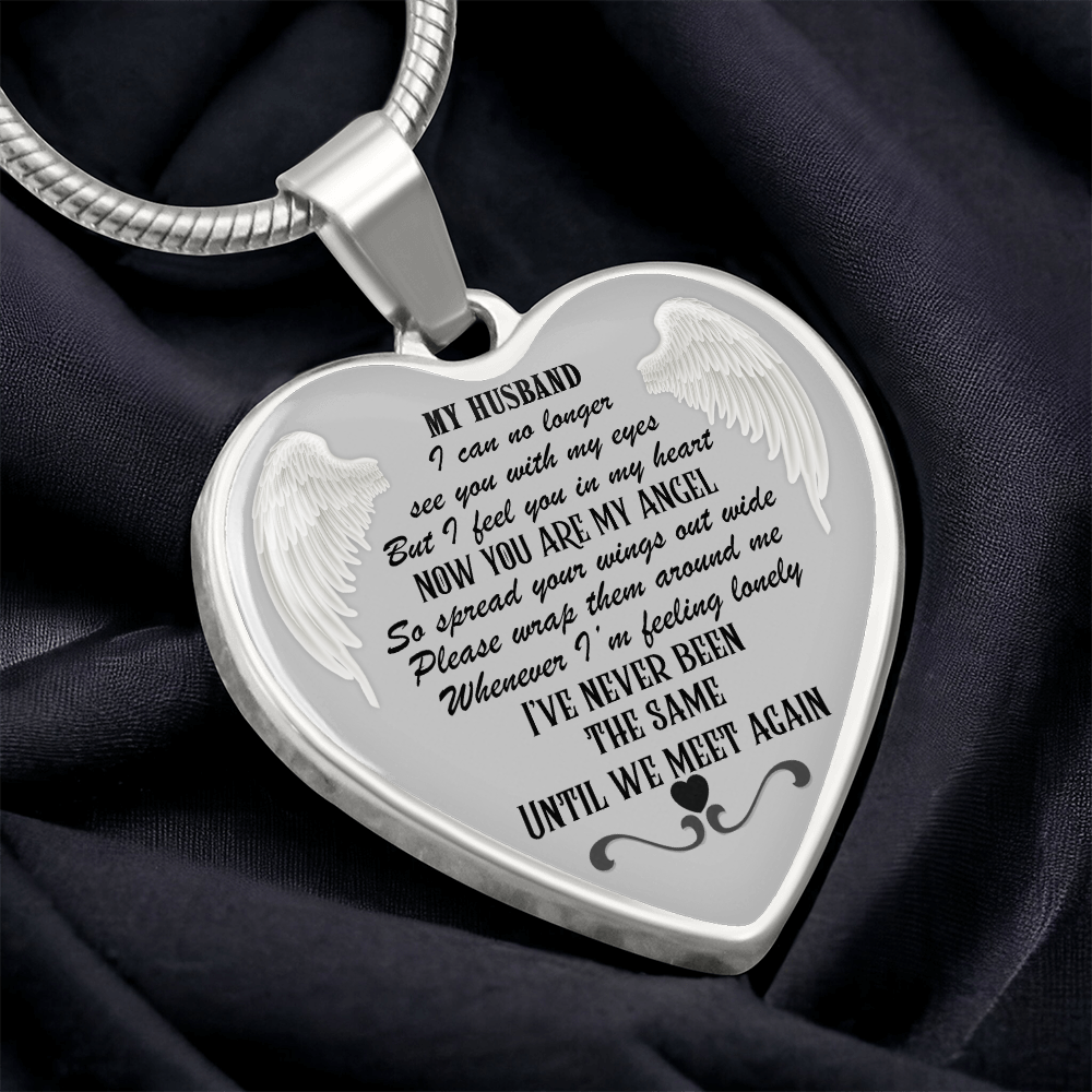 Luxury Graphic Heart Necklace for Husband Memorial