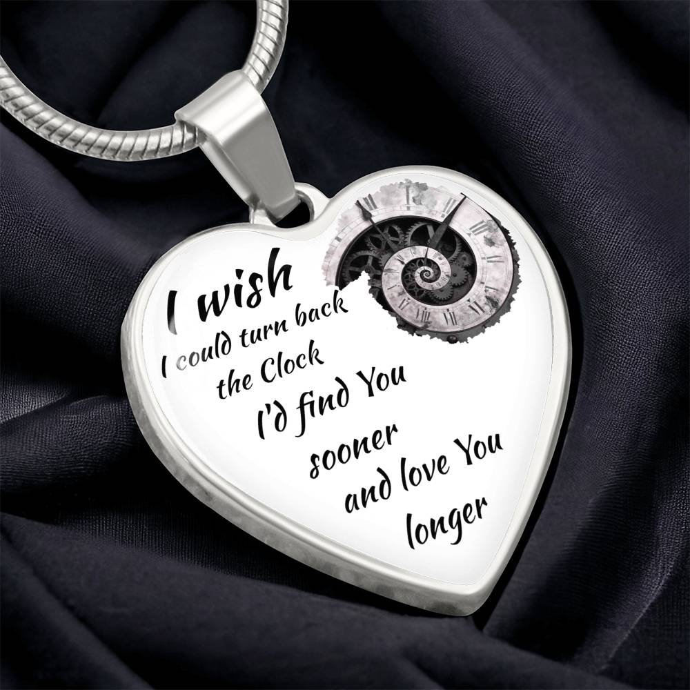 Luxury Graphic Heart Necklace "I'd find You sooner"