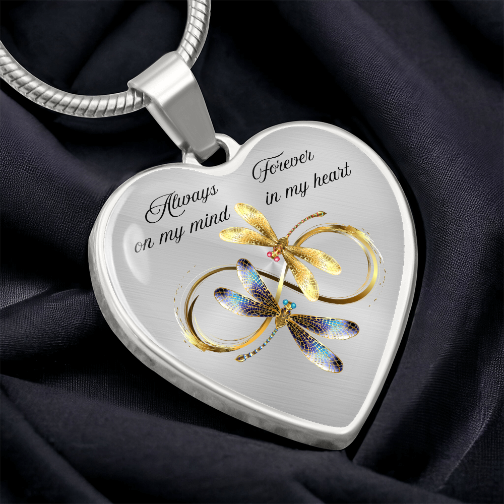 Luxury Graphic Heart Necklace – Forever in My Heart, Always on My Mind Personalized Memorial Gift