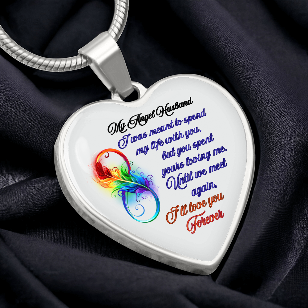 My Husband My Angel- Husband Memorial Heart Pendant Necklace by ShineOn Fulfillment