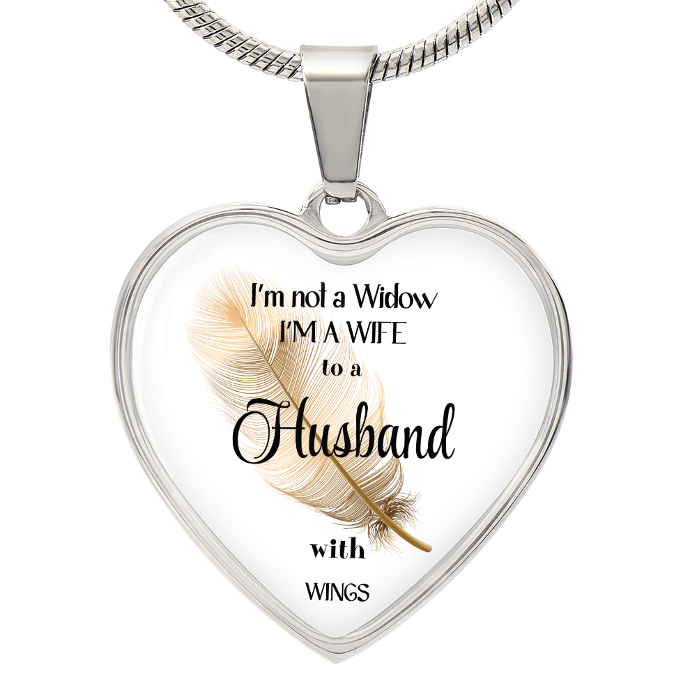 In Loving Memory Husband Necklace – Angel Wings Heart Tribute Jewelry | Elegant Memorial & Sympathy Gift by ShineOn Fulfillment
