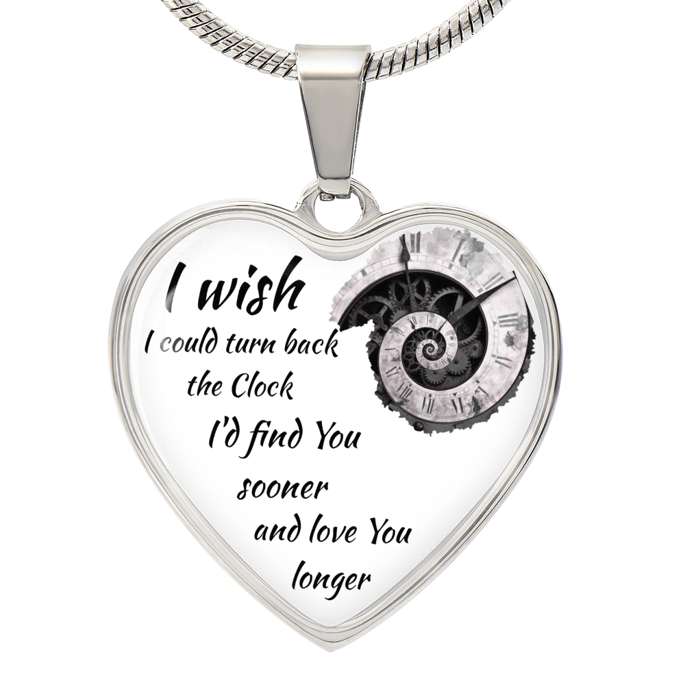 Luxury Graphic Heart Necklace "I'd find You sooner" by ShineOn Fulfillment