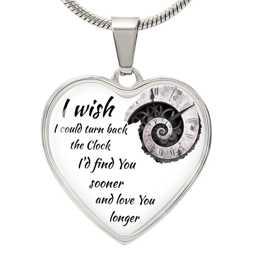 Luxury Graphic Heart Necklace "I'd find You sooner" by ShineOn Fulfillment