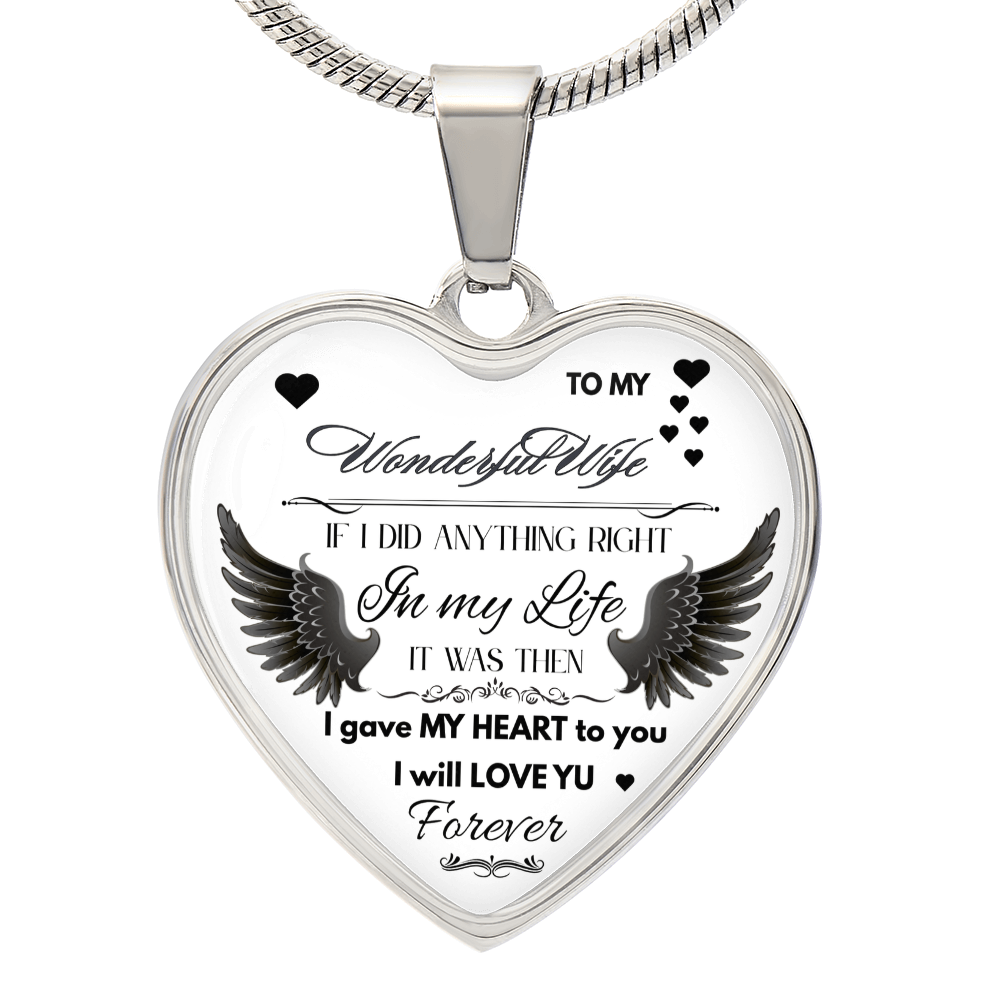 Angel Wings Necklace – To My Wonderful Wife Love Gift, Sentimental Jewelry for Wife's Birthday, Anniversary, or Just Because by ShineOn Fulfillment