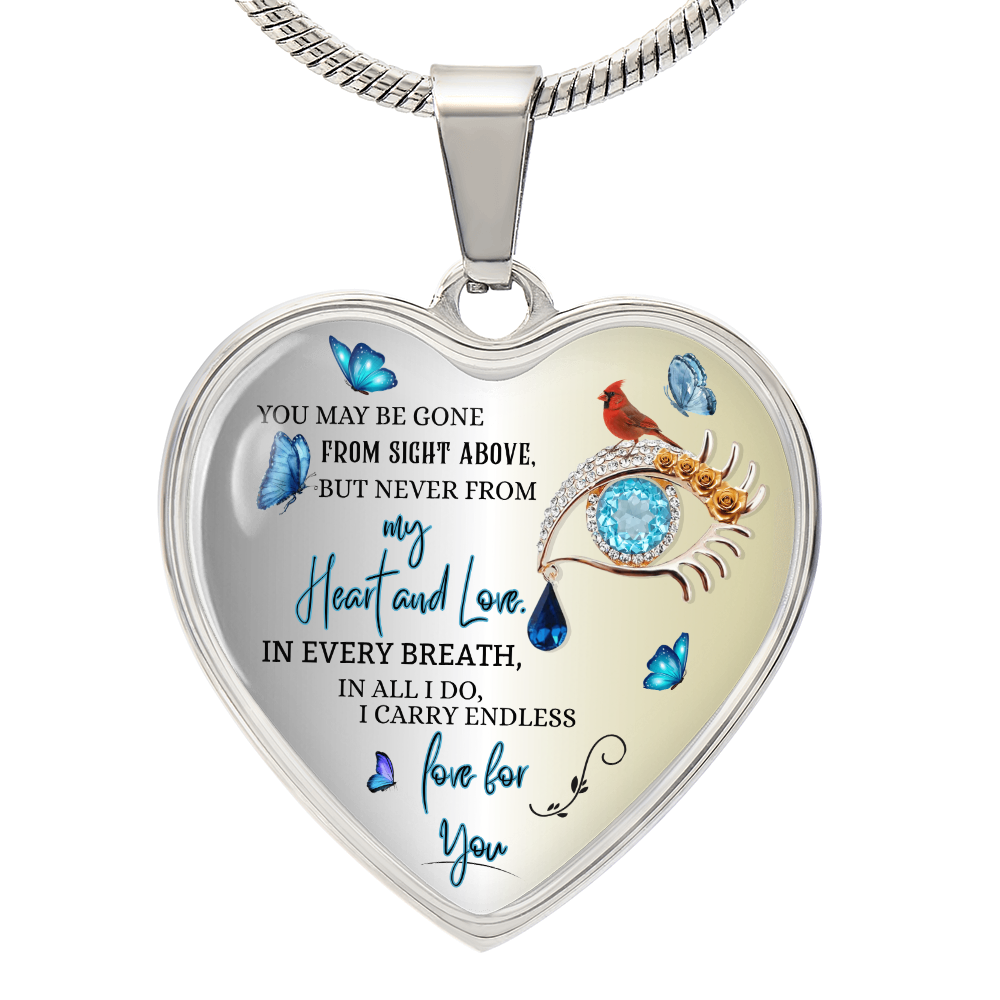 Luxury Heart Necklace, Husband Memorial Jewelry for Wife, Personalized Remembrance Gift, Forever Love Pendant