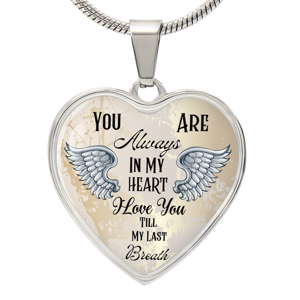 Personalized Heart pendant necklace with back engraving, You are always in my Heart ShineOn Fulfillment