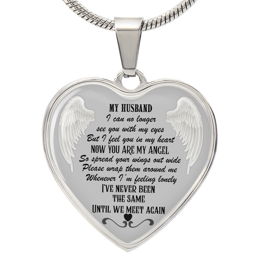 Luxury Graphic Heart Necklace for Husband Memorial