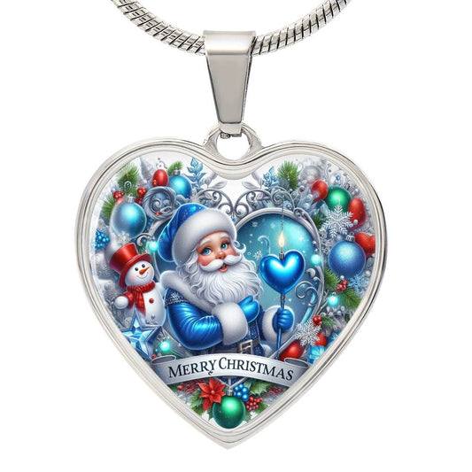 Luxury Heart Necklace – Merry Christmas Graphic Design | Holiday Jewelry Gift for Women by ShineOn Fulfillment