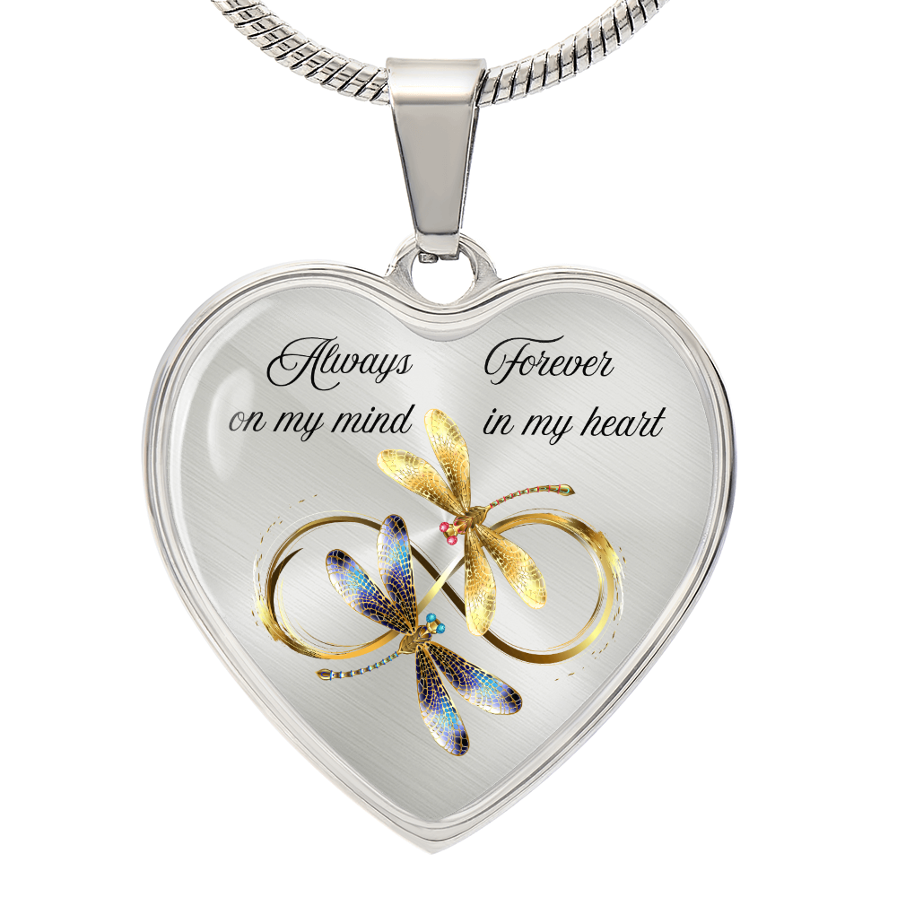 Luxury Graphic Heart Necklace – Forever in My Heart, Always on My Mind Personalized Memorial Gift