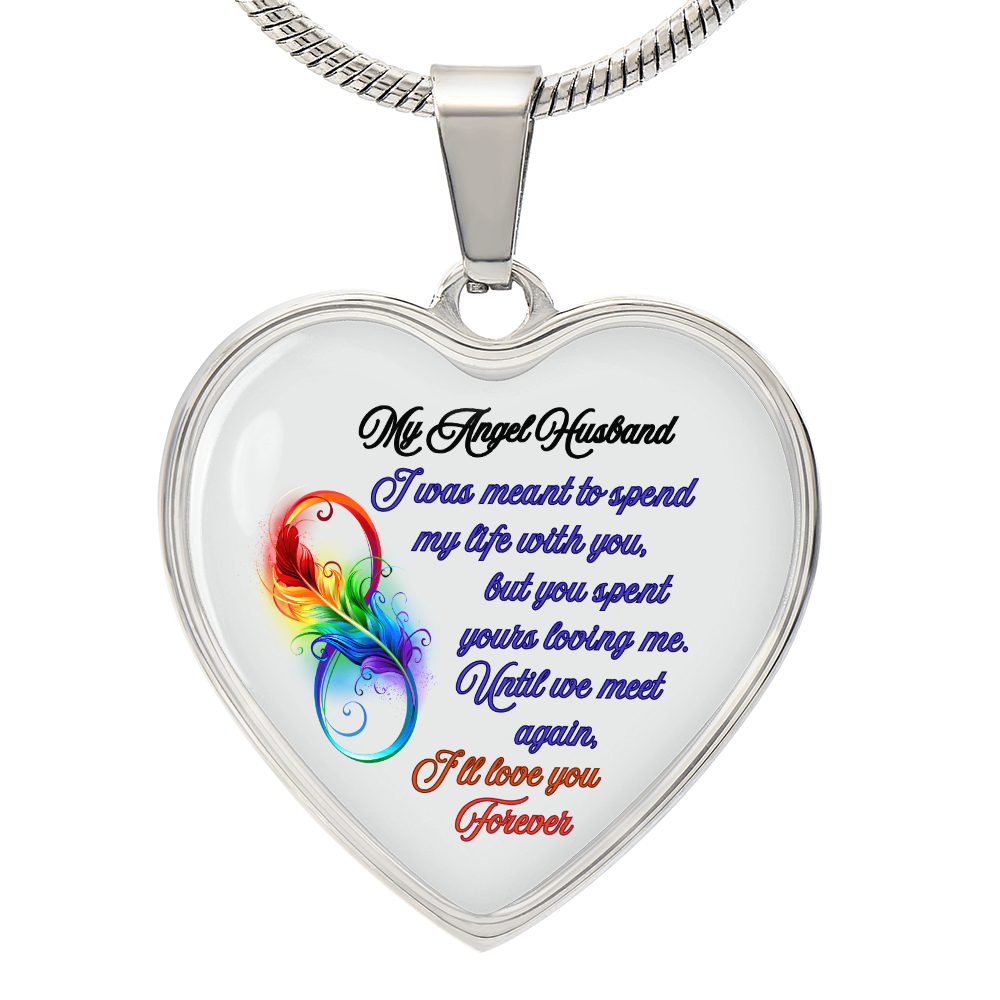 My Husband My Angel- Husband Memorial Heart Pendant Necklace by ShineOn Fulfillment