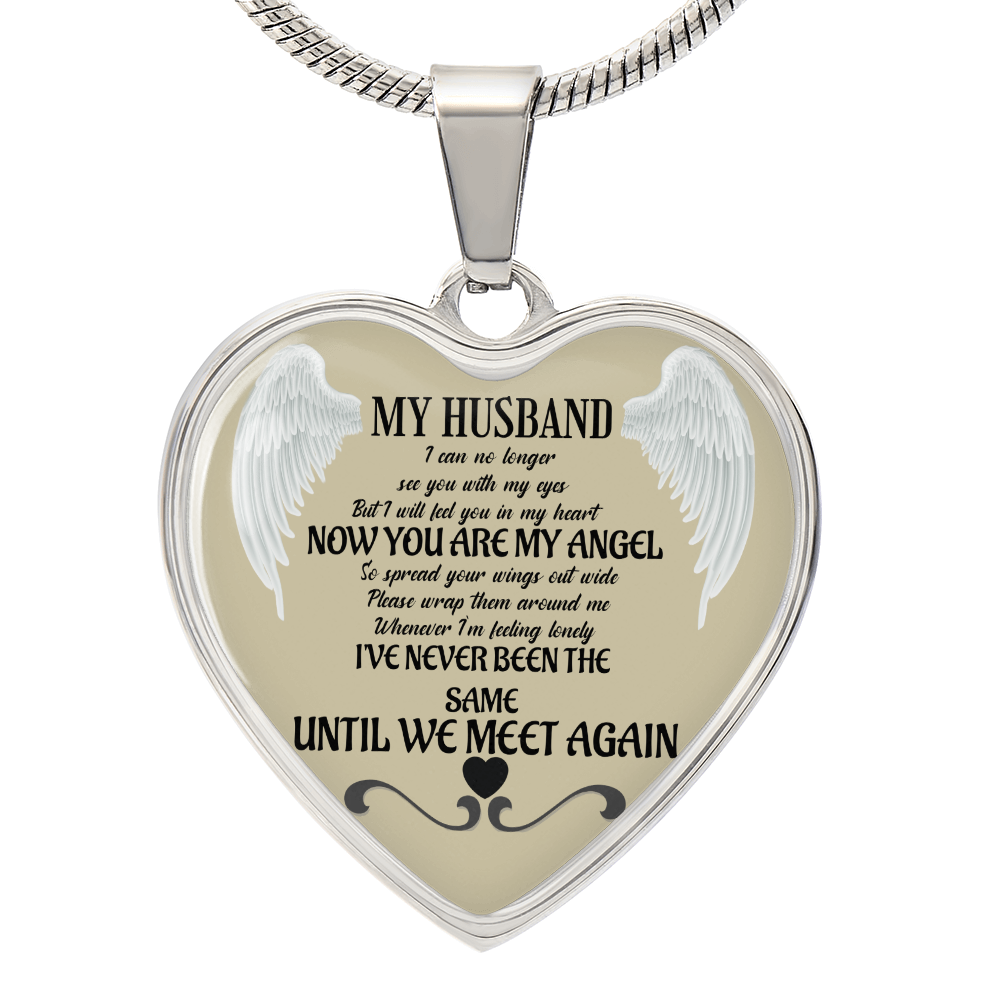 Luxury Graphic Heart Necklace Husband memorial by ShineOn Fulfillment
