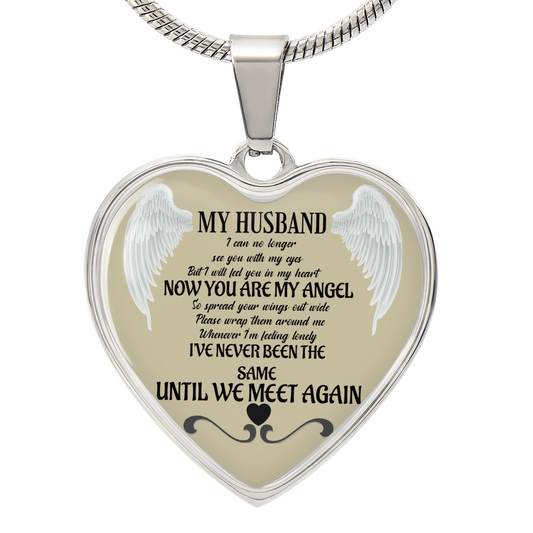 Luxury Graphic Heart Necklace Husband memorial by ShineOn Fulfillment