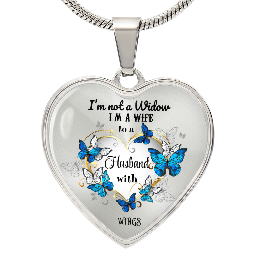 Luxury Heart Pendant Necklace – Tribute to Your Beloved Husband | Angel Memory Jewelry & In Loving Memory Gift by ShineOn Fulfillment