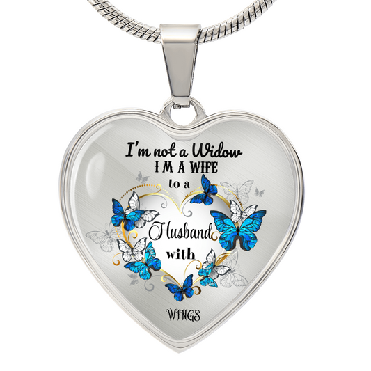 Luxury Heart Pendant Necklace – Tribute to Your Beloved Husband | Angel Memory Jewelry & In Loving Memory Gift by ShineOn Fulfillment