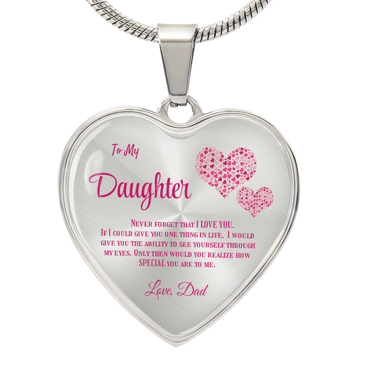 Heartfelt Luxury Gift from Dad: Stunning Heart Pendant Necklace for Daughter, Symbol of Love & Affection by ShineOn Fulfillment