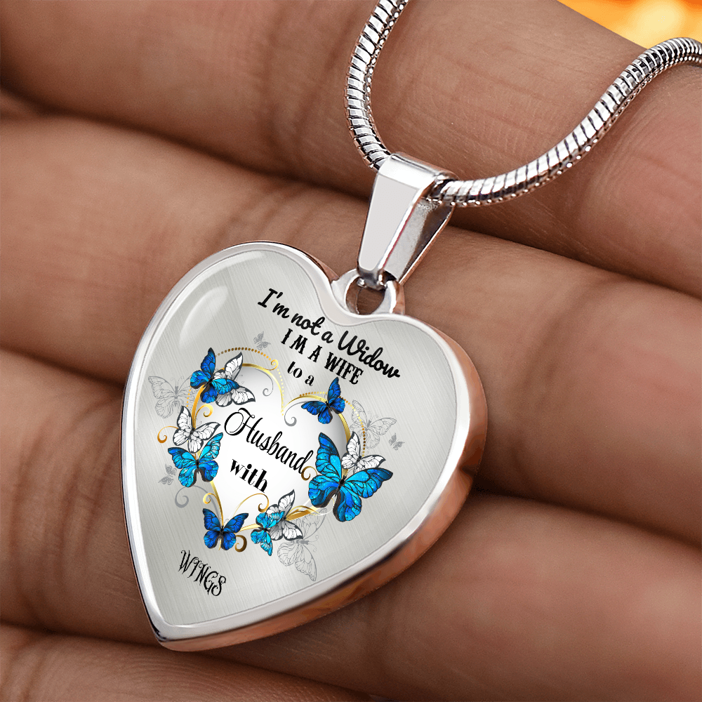Luxury Heart Pendant Necklace – Tribute to Your Beloved Husband | Angel Memory Jewelry & In Loving Memory Gift by ShineOn Fulfillment