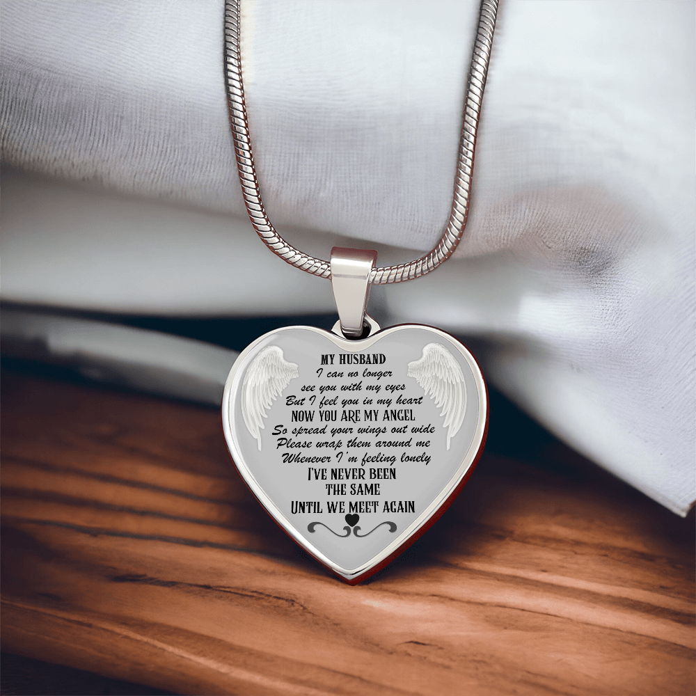 Luxury Graphic Heart Necklace for Husband Memorial