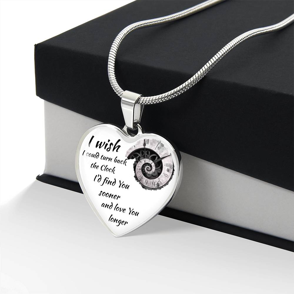 Luxury Graphic Heart Necklace "I'd find You sooner"