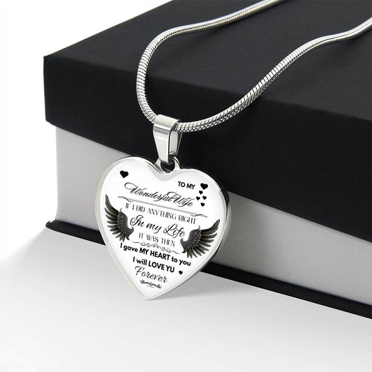 Angel Wings Necklace – To My Wonderful Wife Love Gift, Sentimental Jewelry for Wife's Birthday, Anniversary, or Just Because by ShineOn Fulfillment