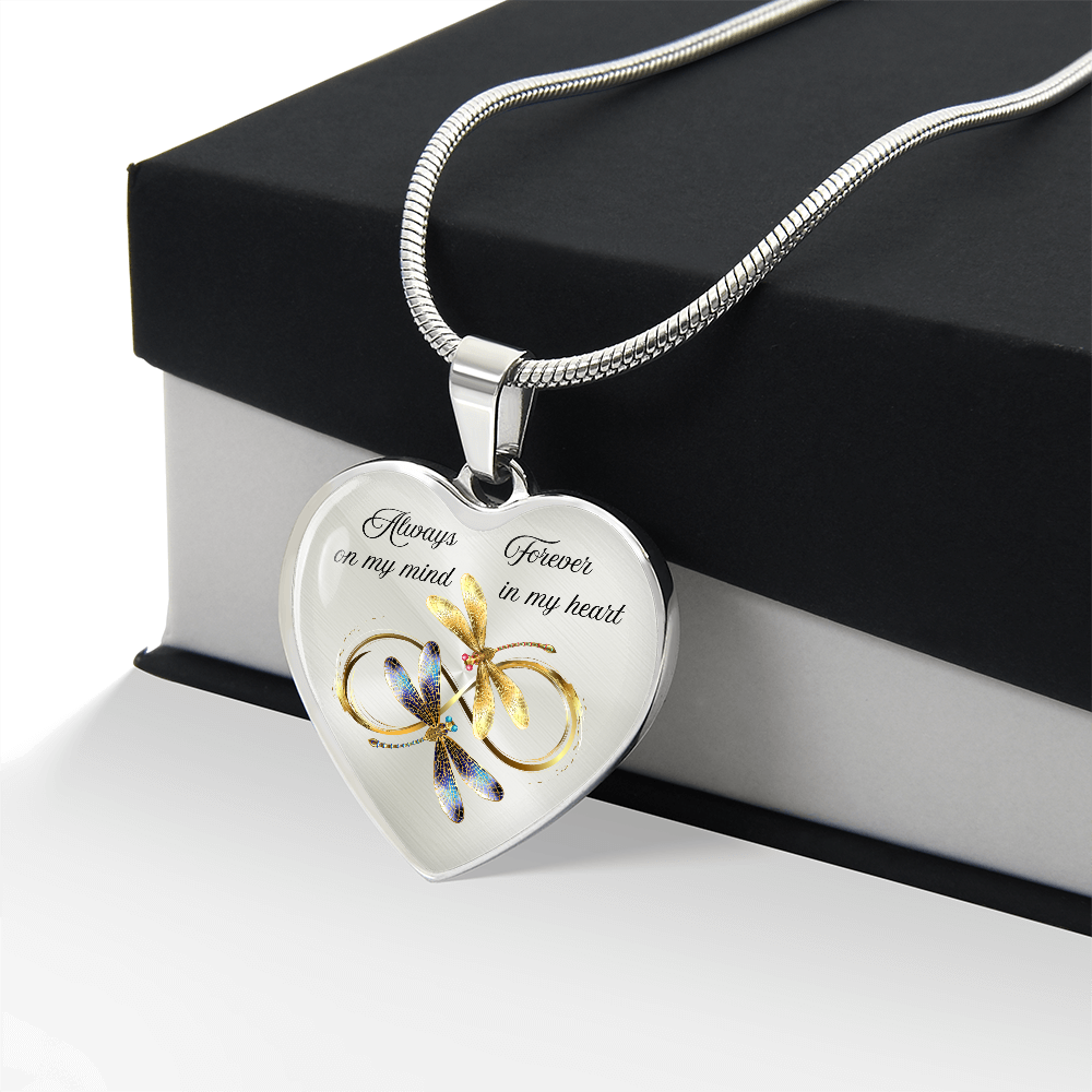 Luxury Graphic Heart Necklace – Forever in My Heart, Always on My Mind Personalized Memorial Gift
