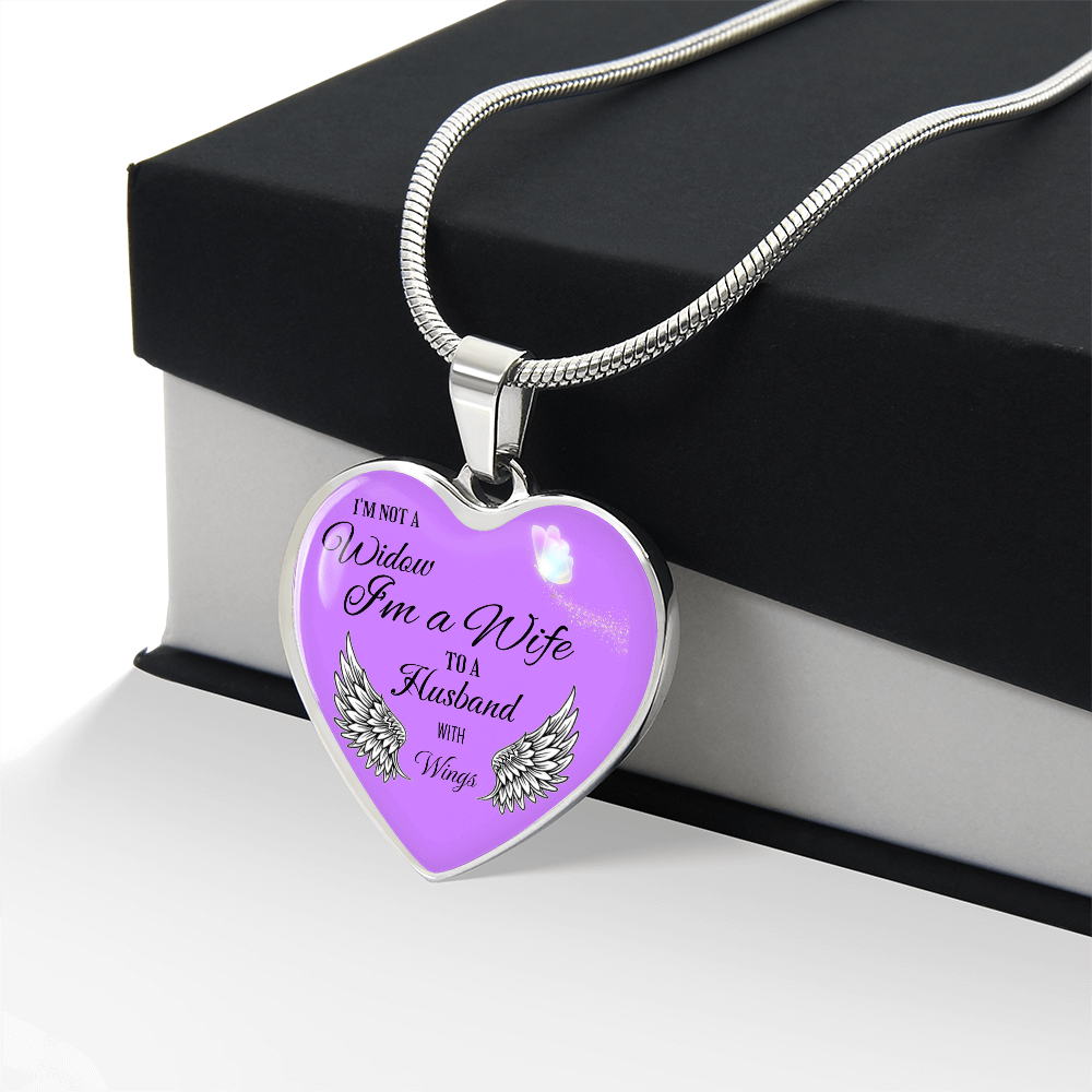 Luxury Graphic Heart Necklace " I'm not a Widow..."