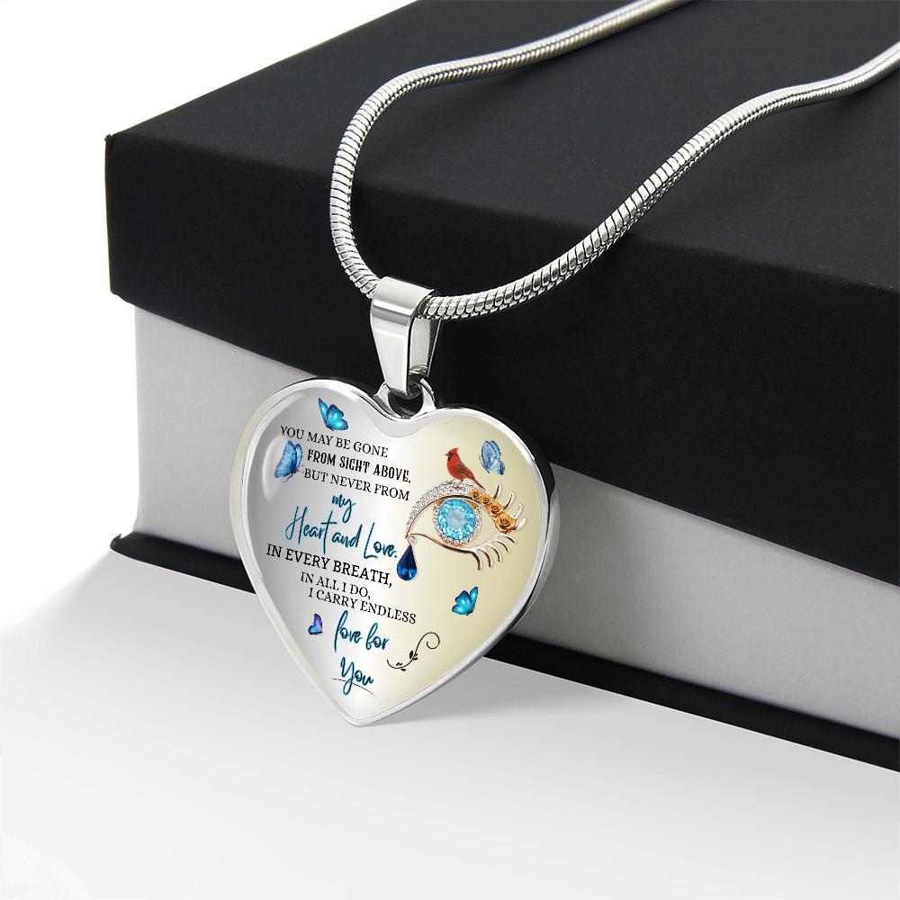 Luxury Heart Necklace, Husband Memorial Jewelry for Wife, Personalized Remembrance Gift, Forever Love Pendant