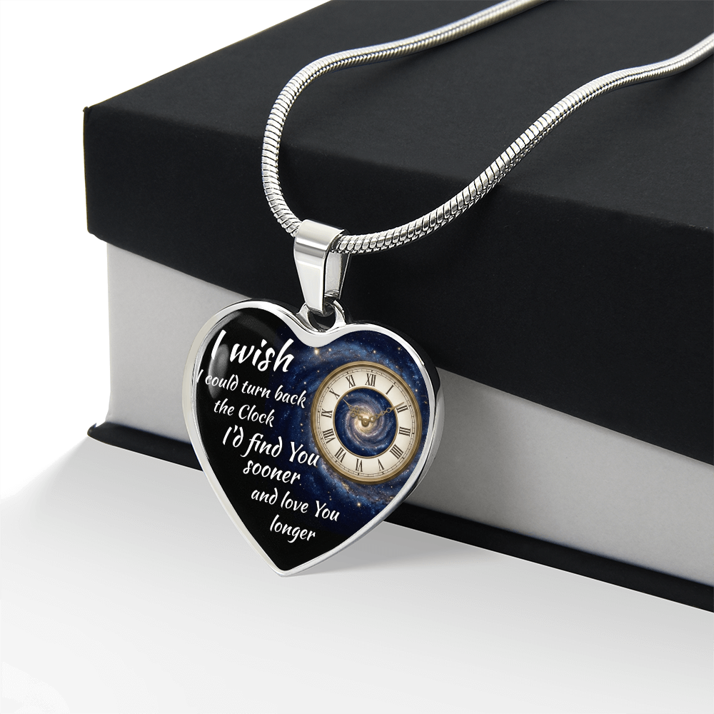Heart Necklace I wish I could turn back the Clock ShineOn Fulfillment