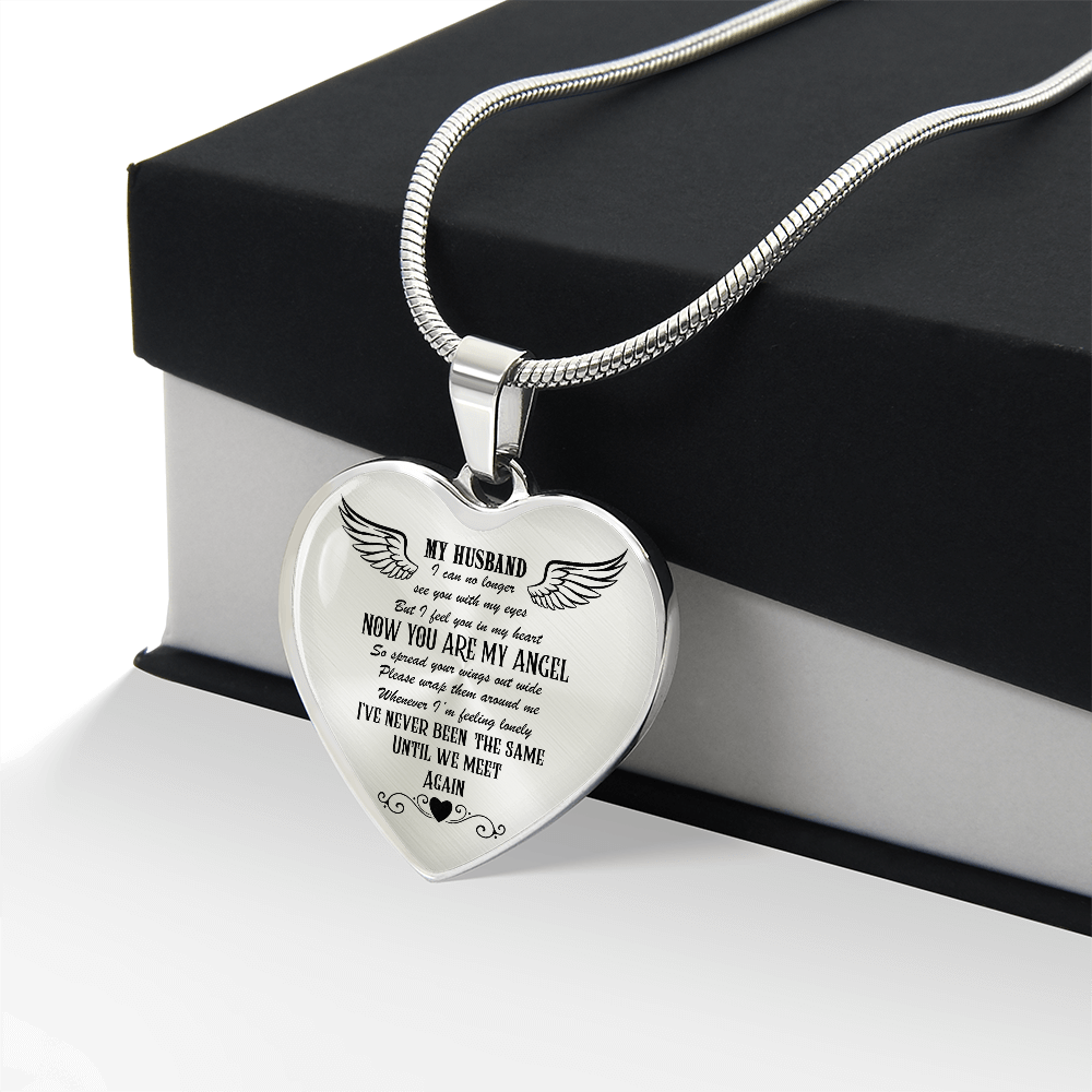 Luxury Graphic Heart Necklace My Husband my Angel