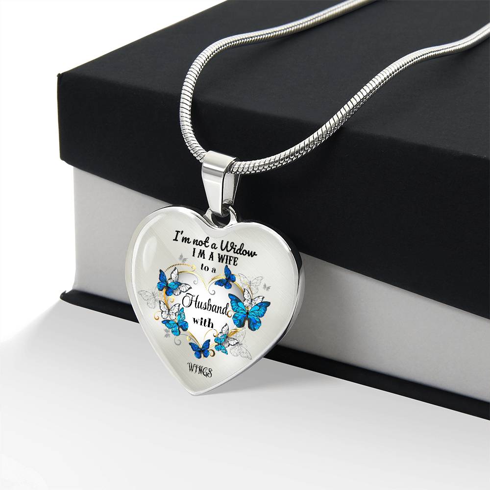 Luxury Heart Pendant Necklace – Tribute to Your Beloved Husband | Angel Memory Jewelry & In Loving Memory Gift by ShineOn Fulfillment