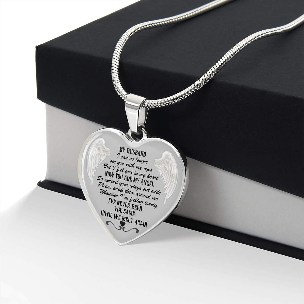 Luxury Graphic Heart Necklace for Husband Memorial