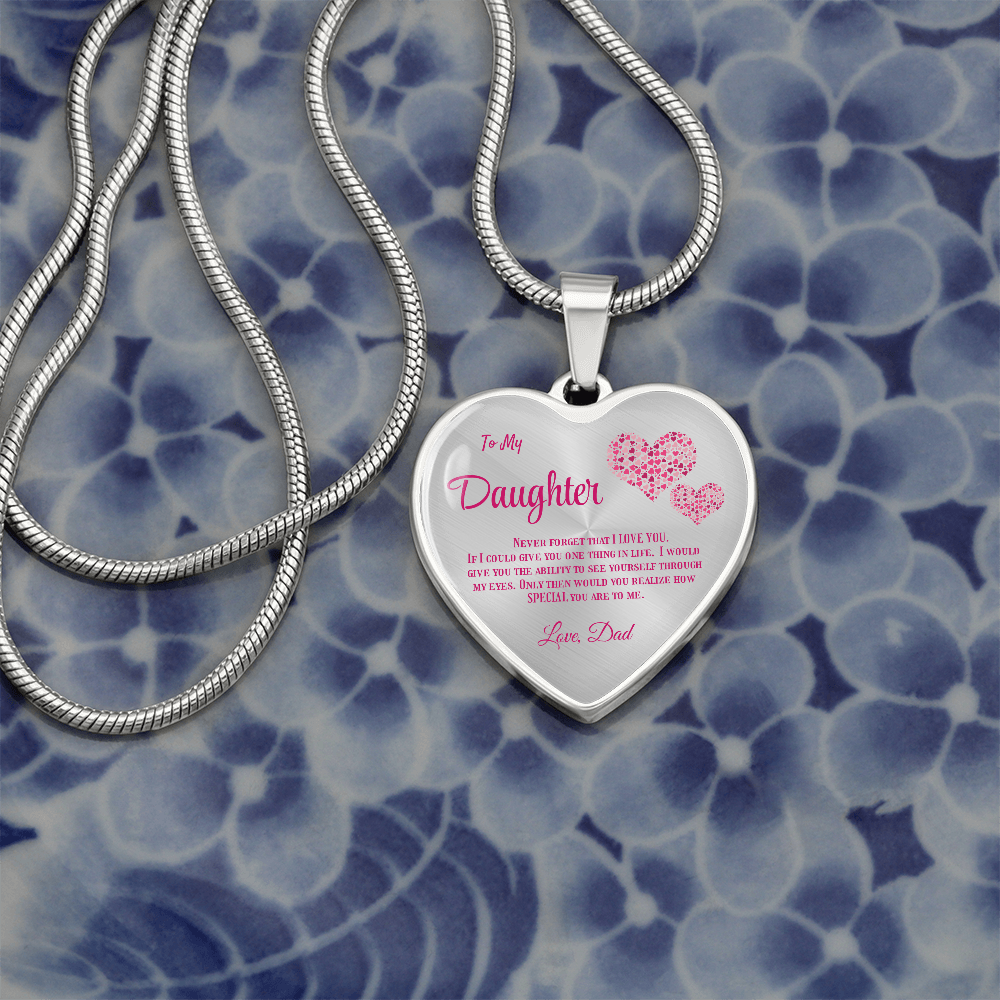 Heartfelt Luxury Gift from Dad: Stunning Heart Pendant Necklace for Daughter, Symbol of Love & Affection by ShineOn Fulfillment
