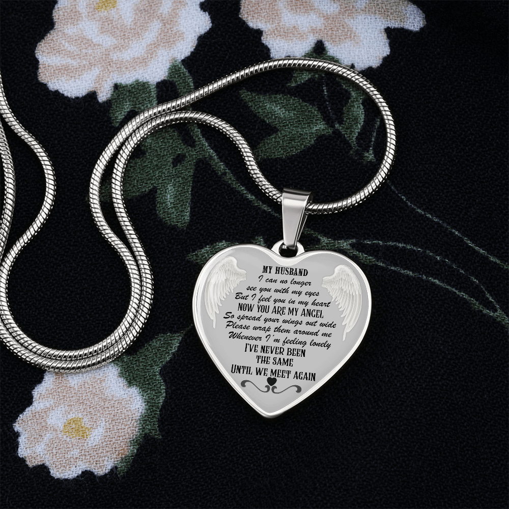 Luxury Graphic Heart Necklace for Husband Memorial
