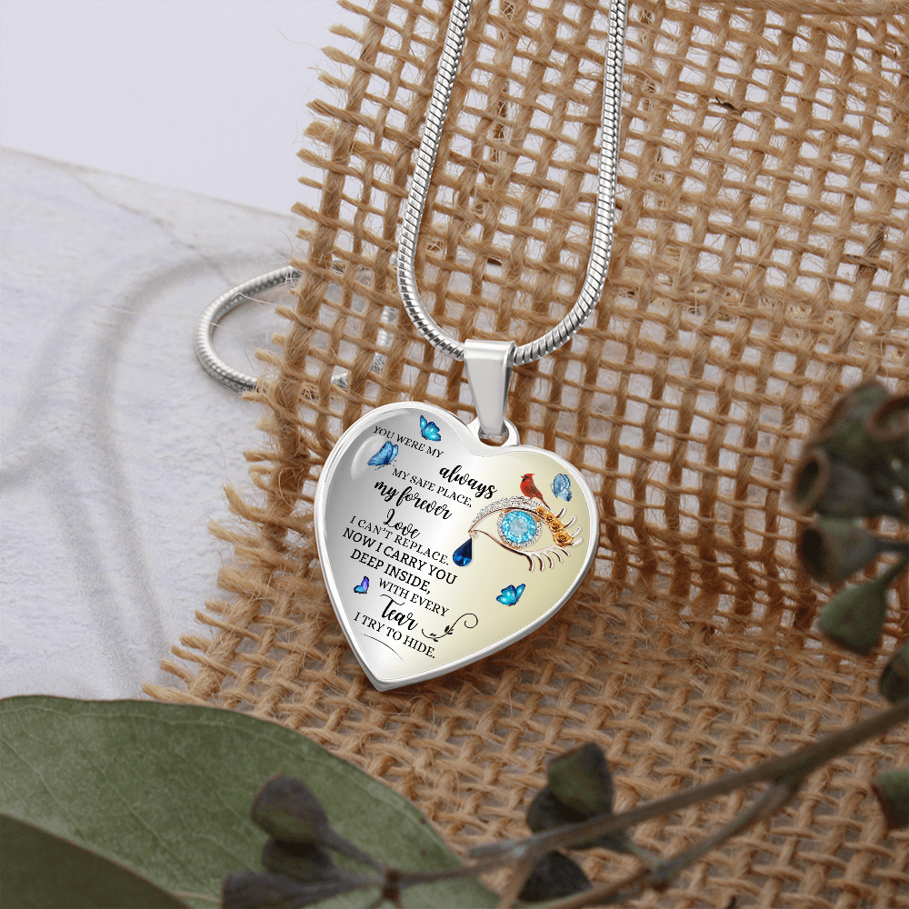 Forever Love Necklace for Wife, Husband Memorial Gift, Loss of Husband Jewelry, Sympathy Heart Pendant, In Loving Memory Keepsake