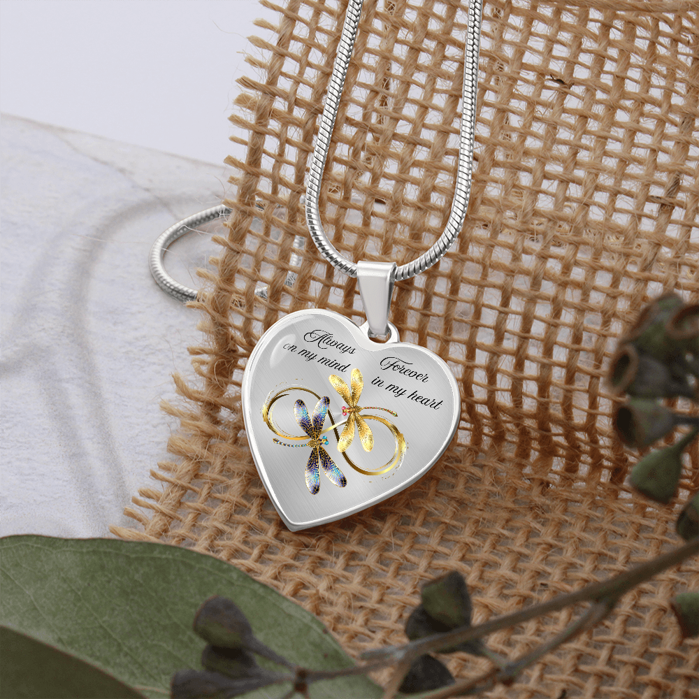Luxury Graphic Heart Necklace – Forever in My Heart, Always on My Mind Personalized Memorial Gift