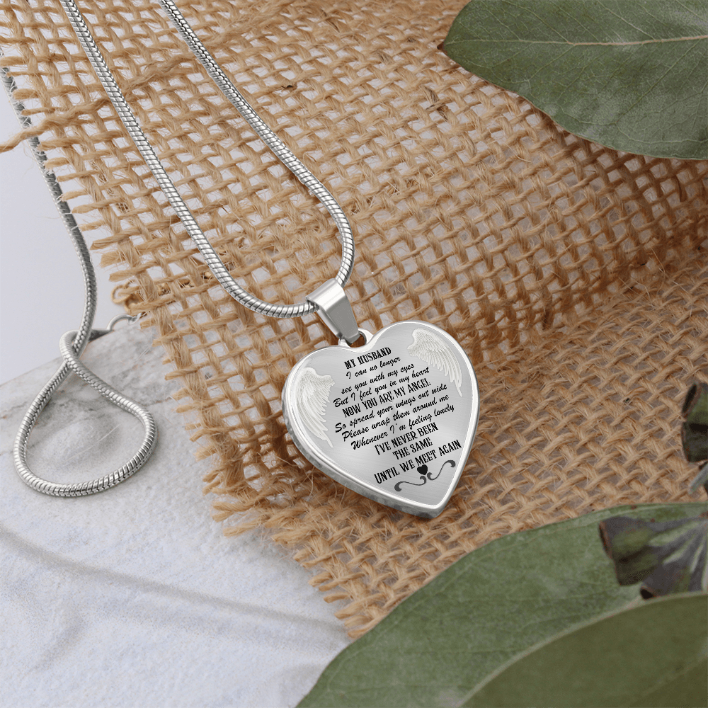 In Loving Memory of My Husband – Until We Meet Again Necklace – Memorial Heart Jewelry – Grief and Loss Gift for Her, personalized