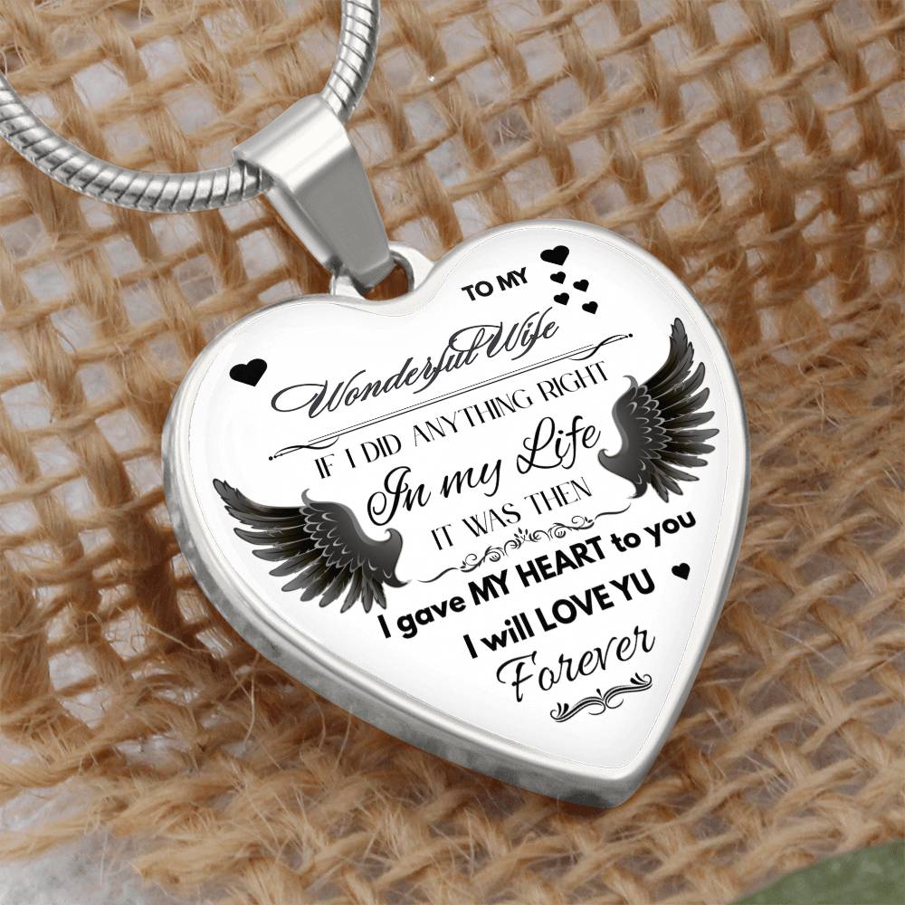 Angel Wings Necklace – To My Wonderful Wife Love Gift, Sentimental Jewelry for Wife's Birthday, Anniversary, or Just Because by ShineOn Fulfillment