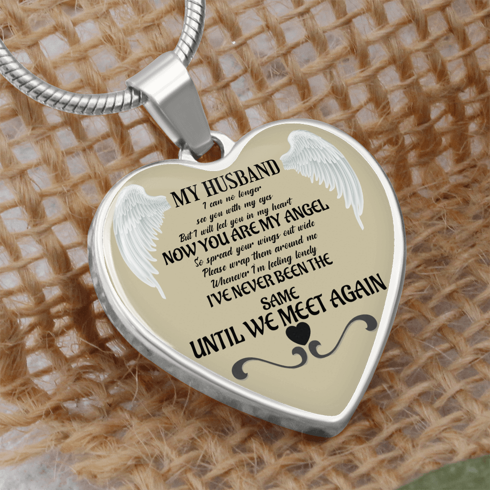 Luxury Graphic Heart Necklace Husband memorial by ShineOn Fulfillment