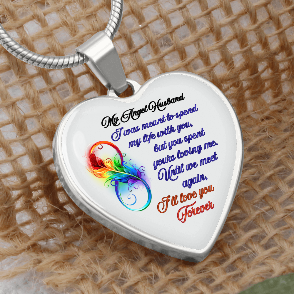 My Husband My Angel- Husband Memorial Heart Pendant Necklace by ShineOn Fulfillment