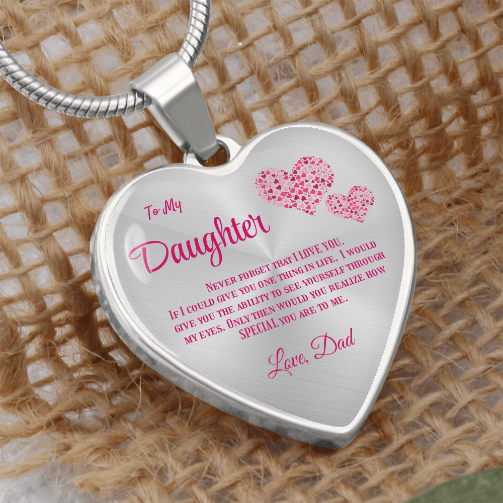 Heartfelt Luxury Gift from Dad: Stunning Heart Pendant Necklace for Daughter, Symbol of Love & Affection by ShineOn Fulfillment