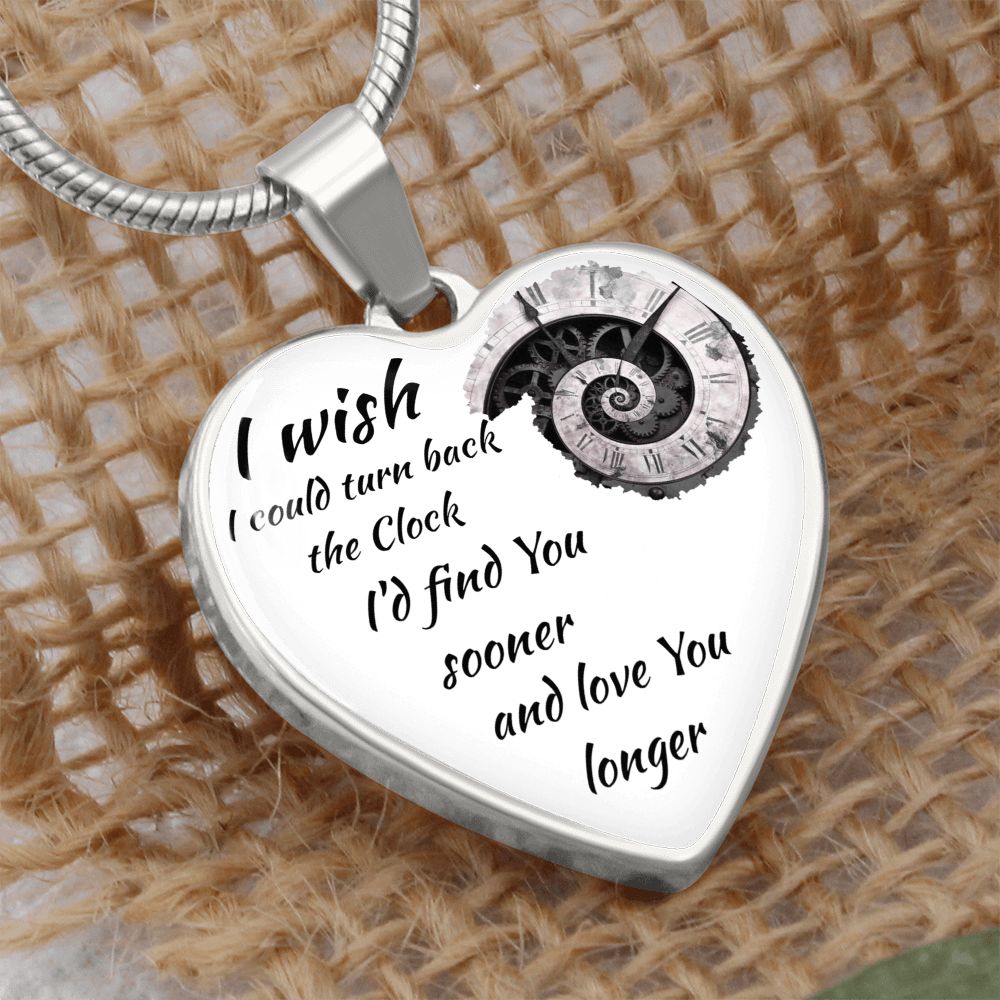 Luxury Graphic Heart Necklace "I'd find You sooner" by ShineOn Fulfillment