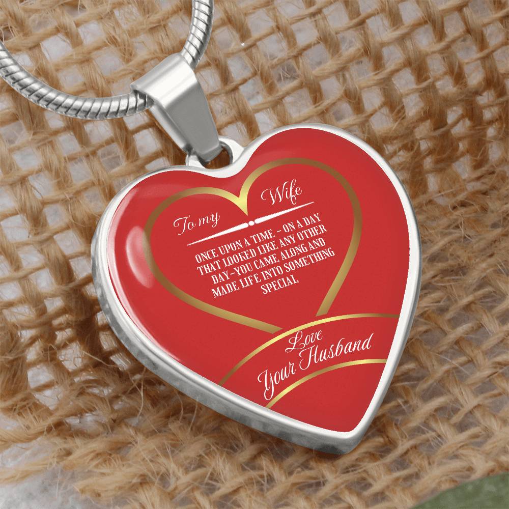 Luxury Heart pendant Necklace To my Wife by ShineOn Fulfillment