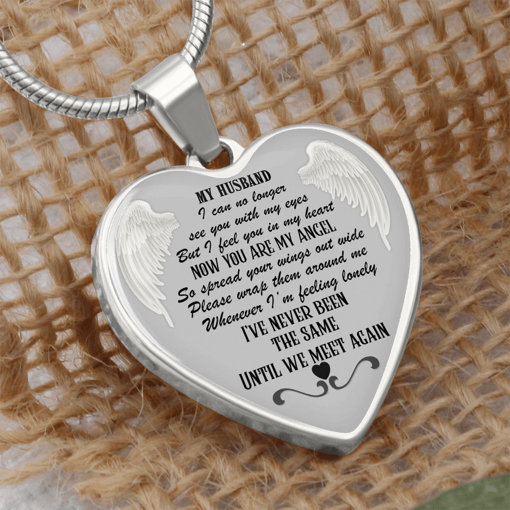 Luxury Graphic Heart Necklace for Husband Memorial