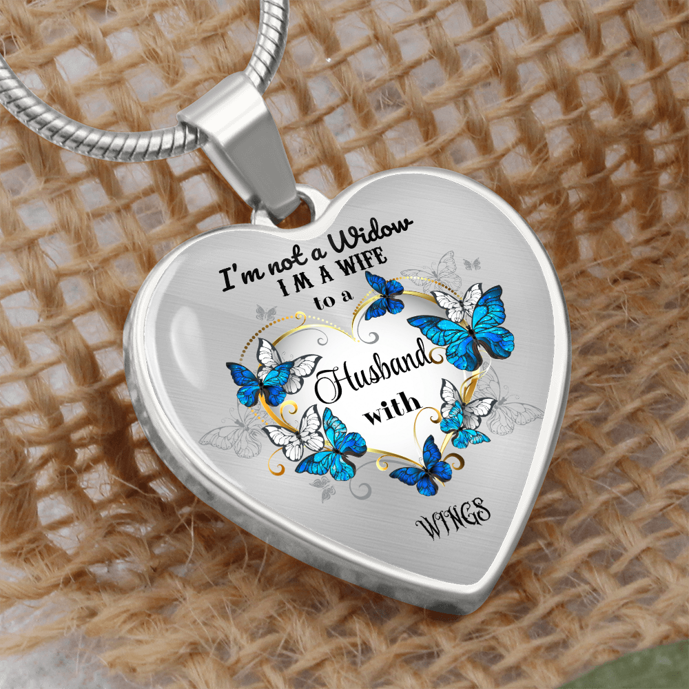 Luxury Heart Pendant Necklace – Tribute to Your Beloved Husband | Angel Memory Jewelry & In Loving Memory Gift by ShineOn Fulfillment