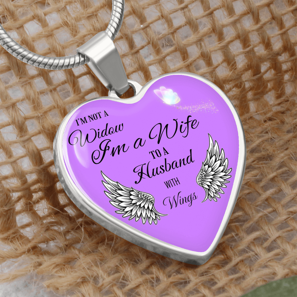 Luxury Graphic Heart Necklace " I'm not a Widow..."