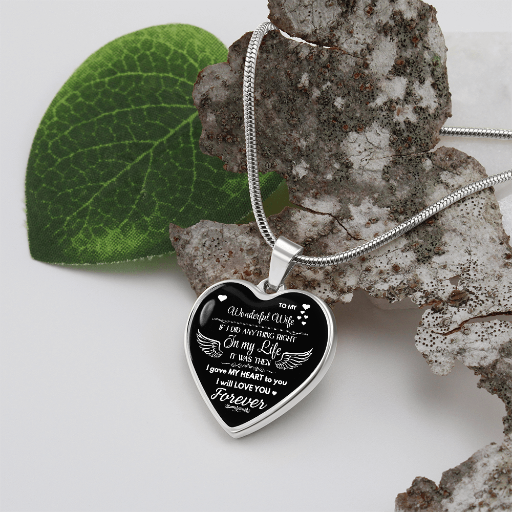 To My Wonderful Wife Heart Necklace ShineOn Fulfillment